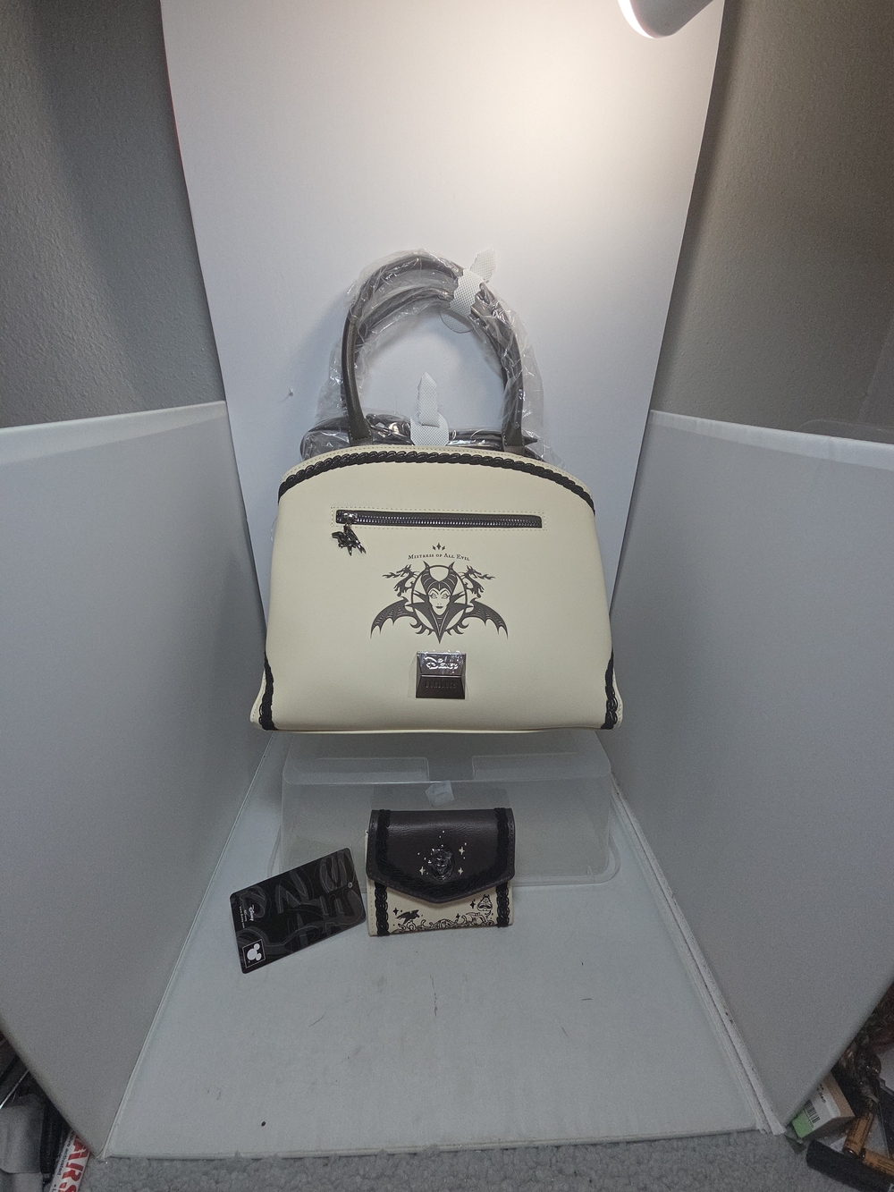 Disney Sleeping Beauty Maleficent Tonal Crossbody Bag & Wallet Set NWT